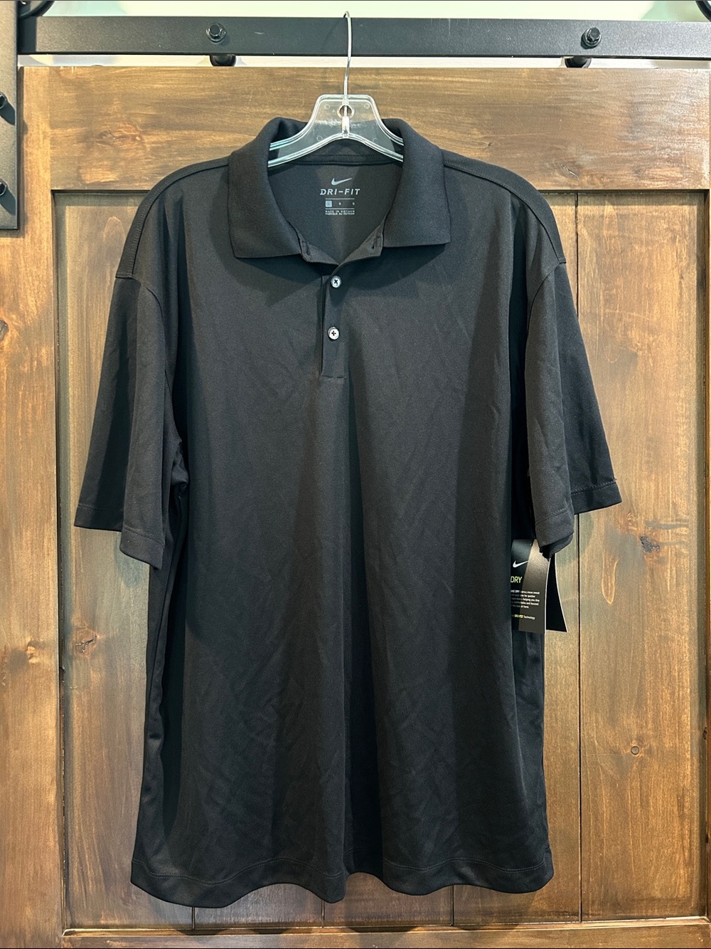 A57 NWT - Nike Dri-FIT Men's Black Polo Shirt Size Large